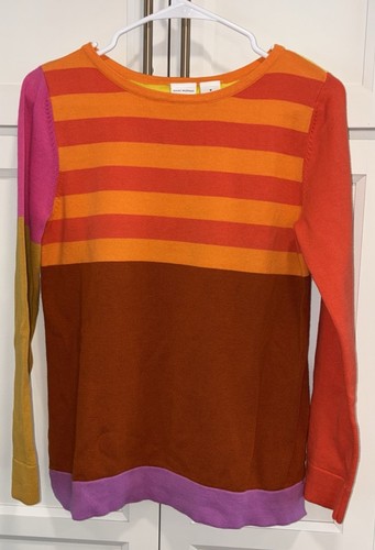 Women’s Lightweight ISAAC MIZRAHI for Target Colorblock Pullover Sweater Sz M