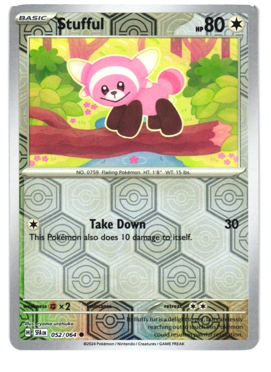Stufful Reverse Holo Common SV: Shrouded Fable 052/064 Near Mint Pokemon