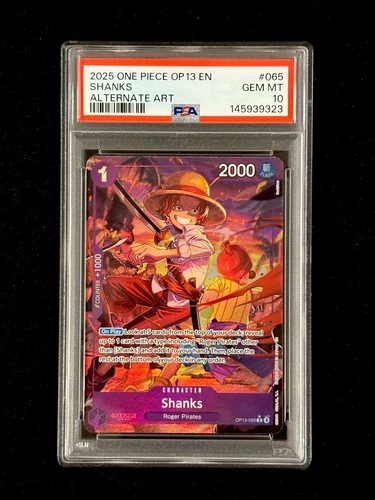 ONE PIECE SHANKS OP13-CARRYING ON HIS WILL PSA 10 ALTERNATE ART #065