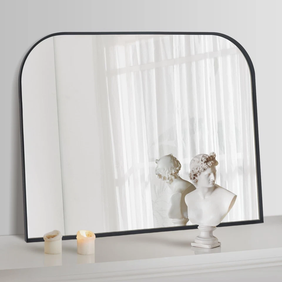 Modern Large Wall Mirror, Modern Mantel Minimalist Home Decor, Brushed Black ... - Image 3 of 4
