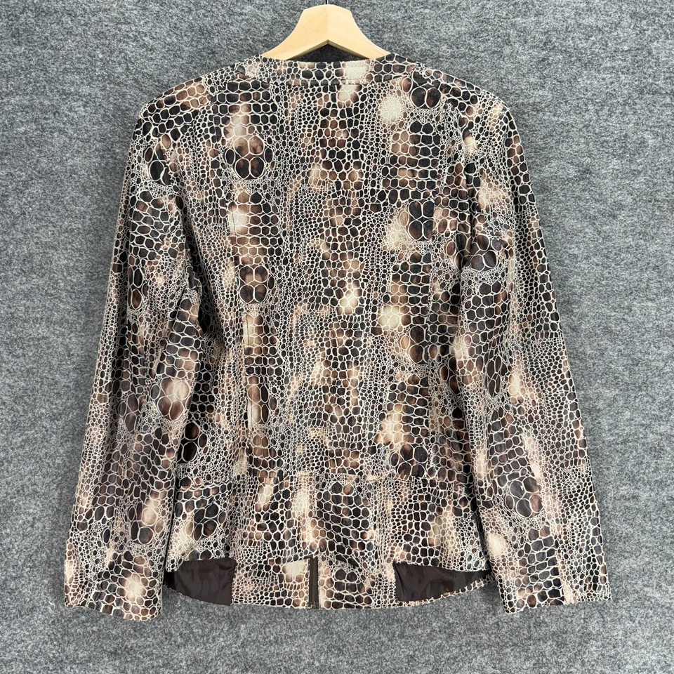 Elementz Jacket Women L Large Black Animal Print Full Zip Long Sleeve Lined - Image 2 of 4