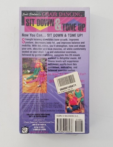 Neu & versiegelt Jodi Stolove's Stuhl Tanzen: Sitzen & Tone Up 1996 VHS - Ältere - Bild 3 von 3