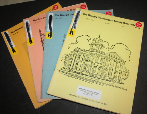RARE Complete (4 issues) 1971 Georgia Genealogical Society Quarterly