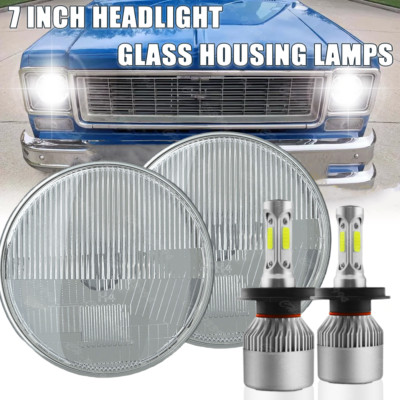 7'' Inch Round LED Headlight Hi-Lo Beam For Chevrolet Bel Air C10 C20 C30 Truck