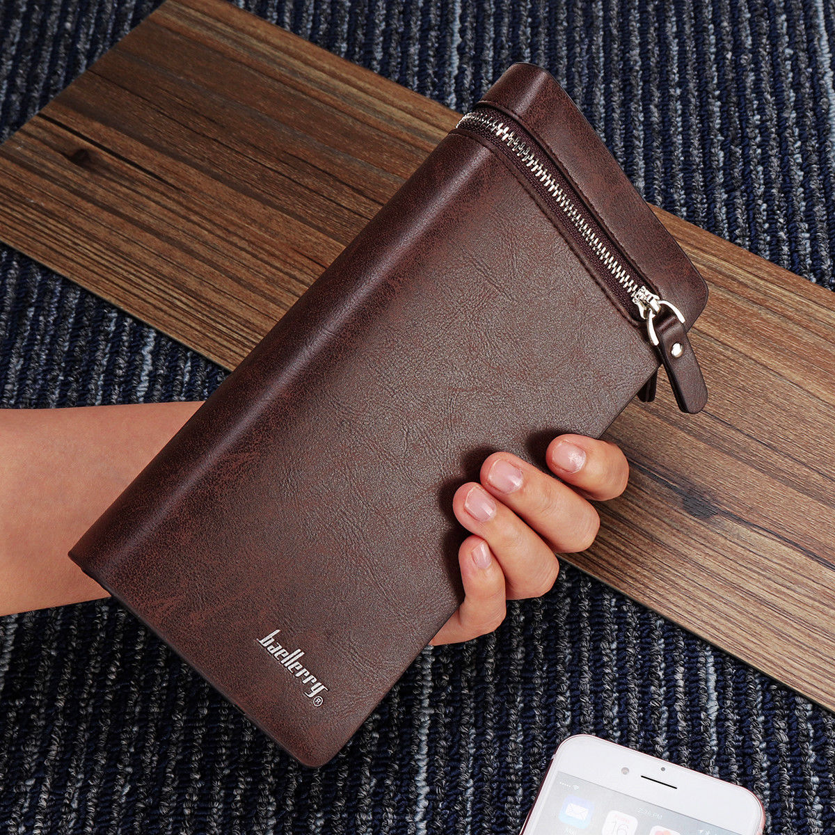 Men's Short/Long Leather Wallet Zipper Card Holder Pocket Coin