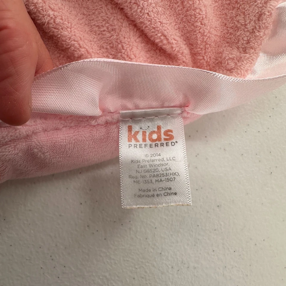 Kids Preferred Pink Baby Security Blanket Satin Trim Plush Doll Head Lovey Girl - Image 3 of 4