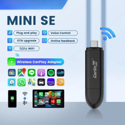 Mini 5 SE Wireless Carplay Adapter For iPhone 5.8Ghz WiFi BT Fast Stable Connect