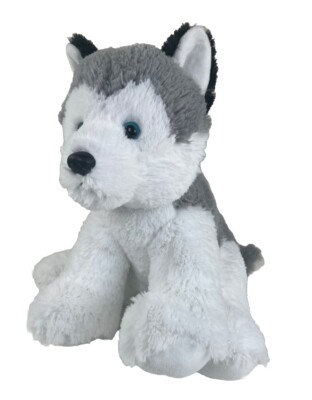 Aurora Siberian HUSKY Wolf Dog Puppy Stuffed Animal Plush 12'' Sitting Wolf Toy