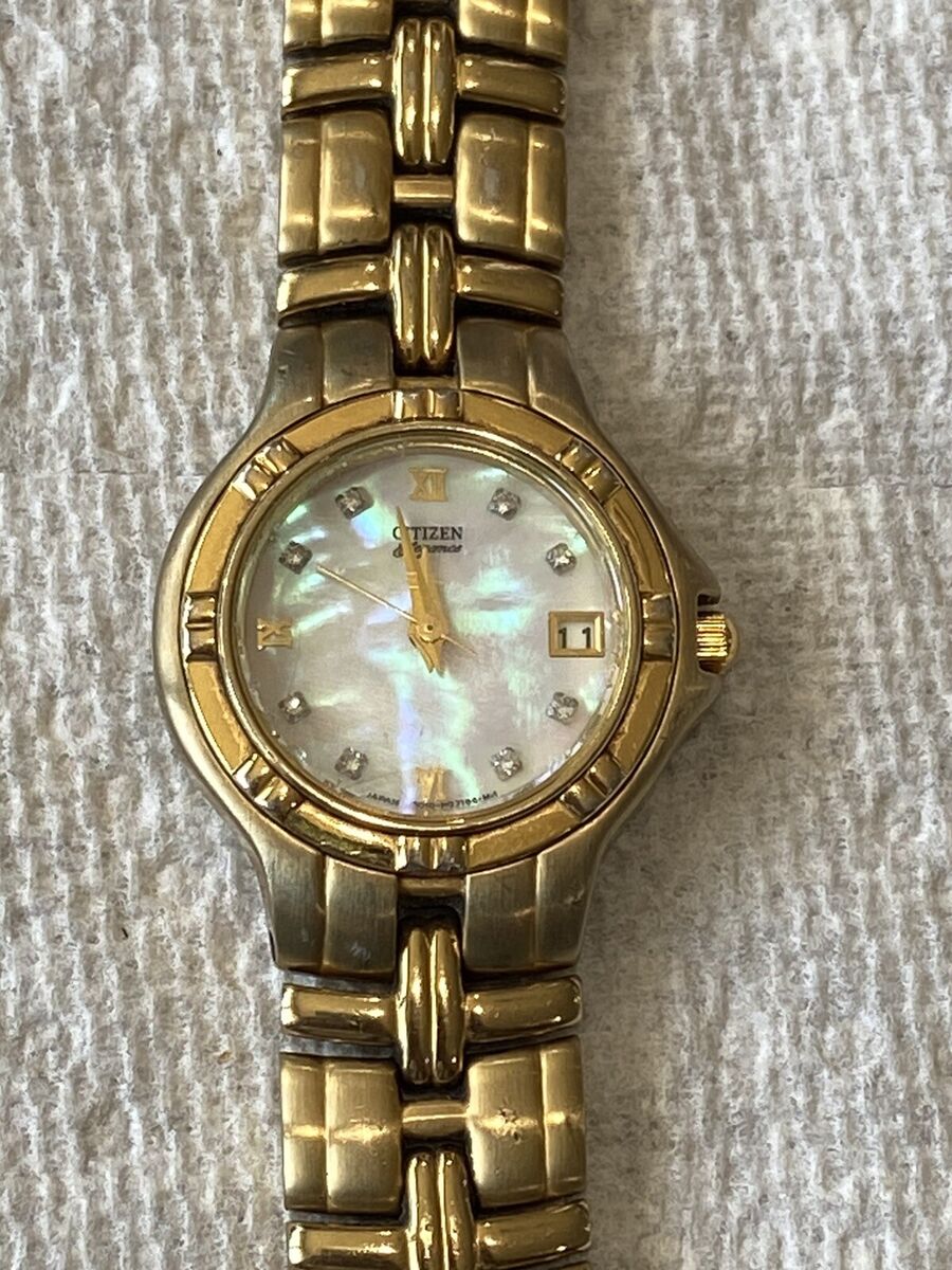 Citizen Elegance Watch Womens Gold Tone Mother of Pearl New Citizen Elegance Watch Womens Gold Tone Mother of Pearl New