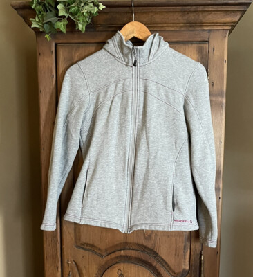 Merrell Women s Size Small Gray Full Zipper Hoodie Sweatshirt