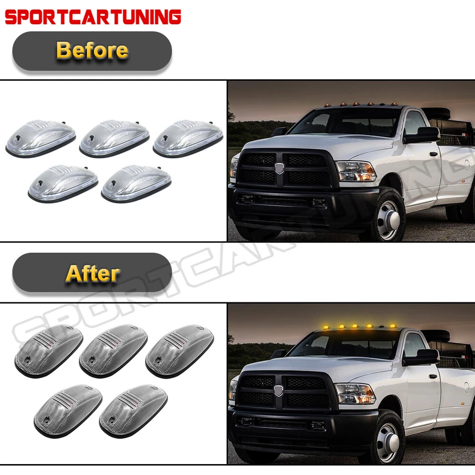 For 03-18 Dodge Ram 1500 2500 3500 Crew Pickup LED Cab Roof Marker Running Light - Image 3 of 4