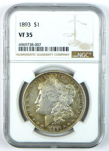 1893 Morgan Silver Dollar - NGC VF 35