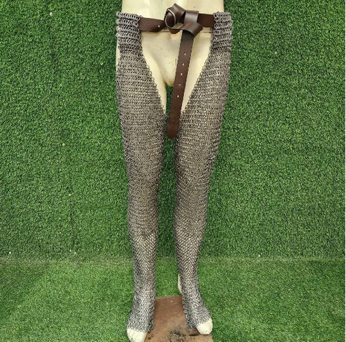 Chainmail Chausses Leggings – 9mm Flat Ring Mild Steel Leg Armor