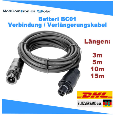 Betteri BC01 Stecker zu Buchse Wechselrichter Netz Anschlusskabel, Verlängerung