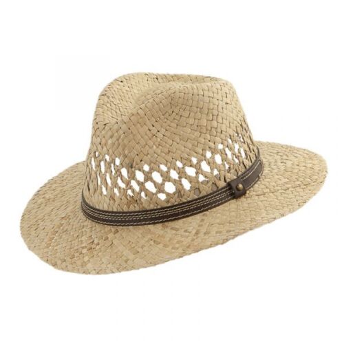 Faustmann Straw Traveller Natural Straw Hat Summer Hats Sunhat Garden Cheap - Afbeelding 1 van 5