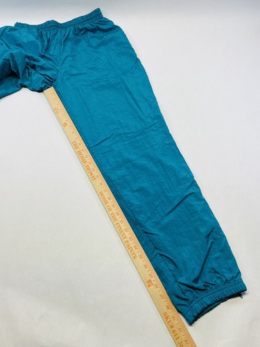 Vintage 90er Nylon Freizeitanzug Sport Track Blau Multi Gr. L Windbreaker Retro - Bild 22 von 24