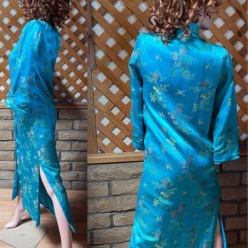 Fabulous VINTAGE Chinoiserie Satin DUSTER Jacket Size Small - Picture 19 of 24