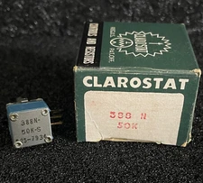 1pc Clarostat 388N-50K-S  50K OHM  0.5 WATT Linear Taper Potentiometer **NOS