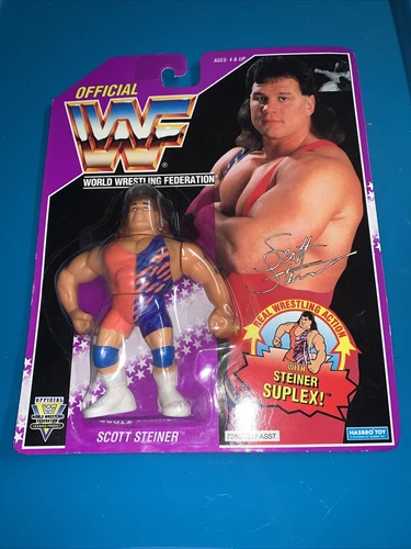 Scott Steiner WWF HASBRO Action Figure New In Box 1993 Purple Box Steiner Suplex