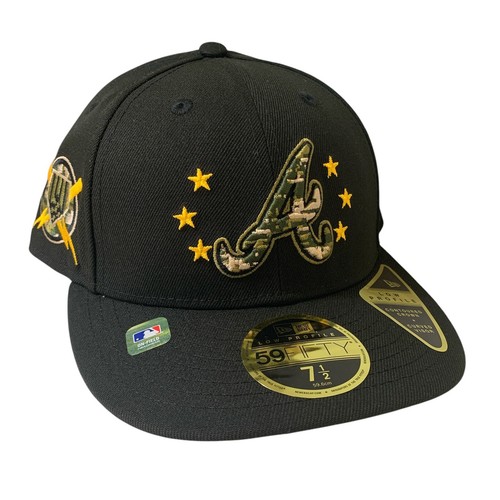 New Era Atlanta Braves Armed Forces Day Low Profile Black 59FIFTY Hat Size 7 1/2
