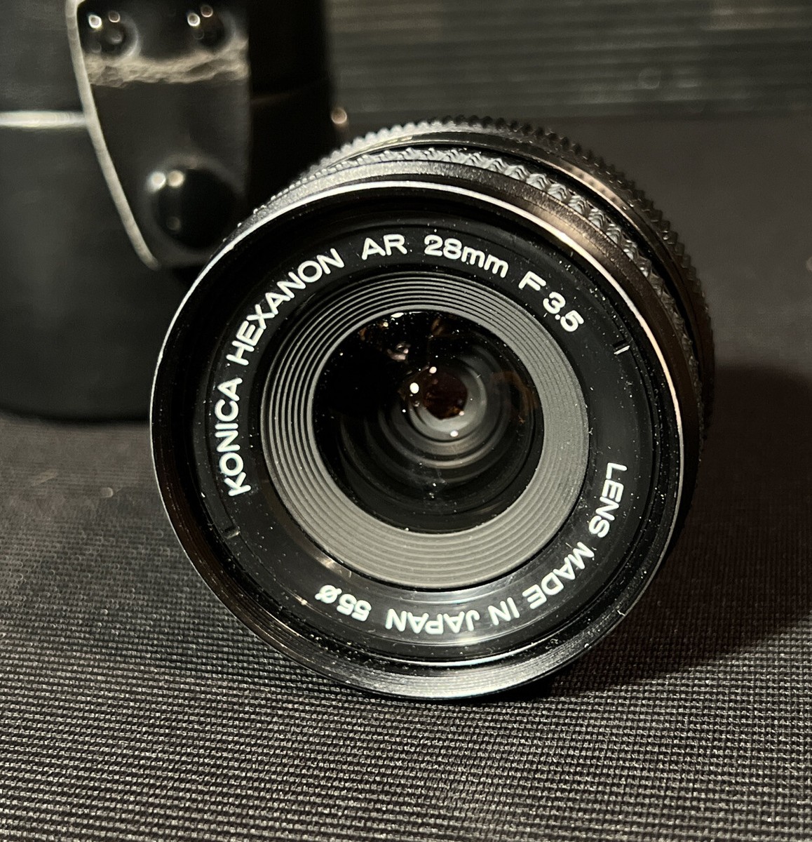 Konica Hexanon AR 28mm f/3.5 w/ Lense Caps and Case Nice