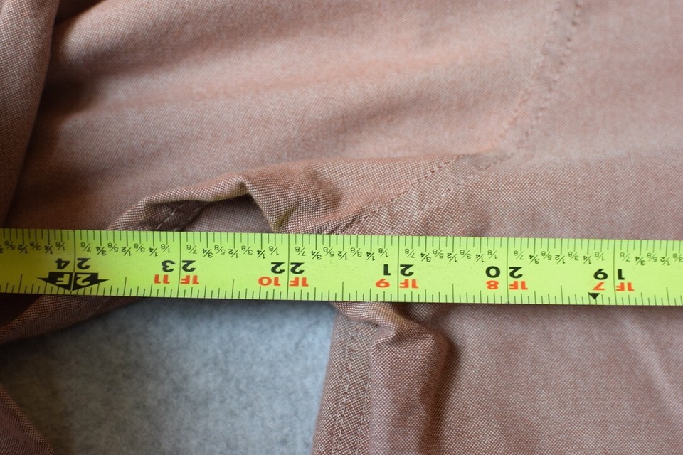 RVCA Men’s Button Down Long Sleeve Medium Slim Fit Shirt Salmon Pink