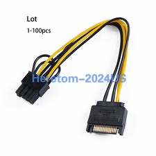 Lot 15pin SATA Male to 8pin 6 2 PCI-E Video Card Power Adapter Cable 20CM