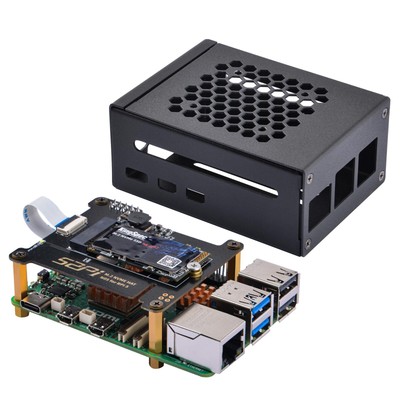 Metal Case with N05 PCIe M.2 Key-M NVMe SSD PCIe Peripheral Board for Raspber...