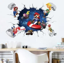 NEW 3D Super Mario Kart Bros Removable Wall Stickers Decal Kids Home Decor USA