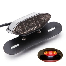 Motorcycle Integrated LED Brake Turn Signal Tail Light Smoke w/ License Plate