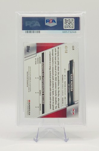 Iliax Moriba RC 2021-22 Topps Bundesliga Soccer Gold Card /50 PSA 10 RB Leipzig - Picture 2 of 19