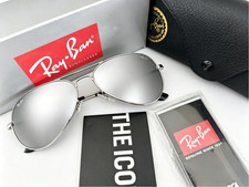 RAY-BAN RB3026, aviator sunglasses , Silver Frame/Large 62mm Silver Lens