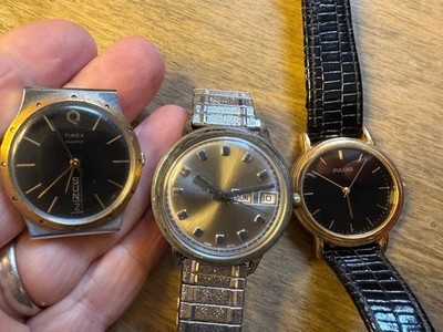 Vintage Project Watch Lot   Timex & Pulsar Quartz   Parts/Repair   3 Watches