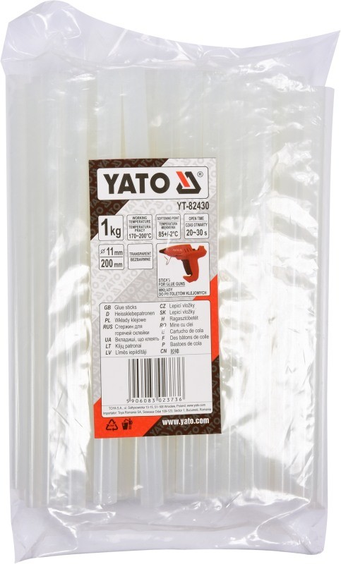 Colle thermofusible 11.2x200mm YATO de 1kg transparente pour pistolet à chaud
