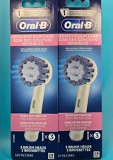Lot Of 2 Oral-B Sensitive Clean Gum Care Teeth Replacement Toothbrush 3 Heads