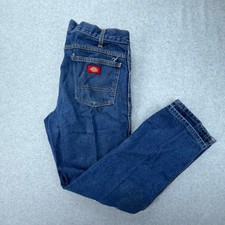 Dickies Regular Fit Straight Leg Blue Denim Jeans Mens 36x32 W216184 VTG