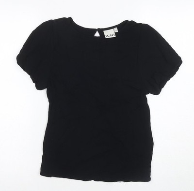 ICHI Damen Bluse schwarz XS Puffärmel