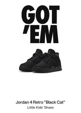 Nike Air Jordan Jordan 4 Retro 'Black Cat' 2025 Preschool Size 3Y IB4388 010