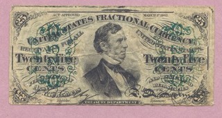 Third Issue 25c Fractional Currency Twenty Five Cents FR 1294 True Auction