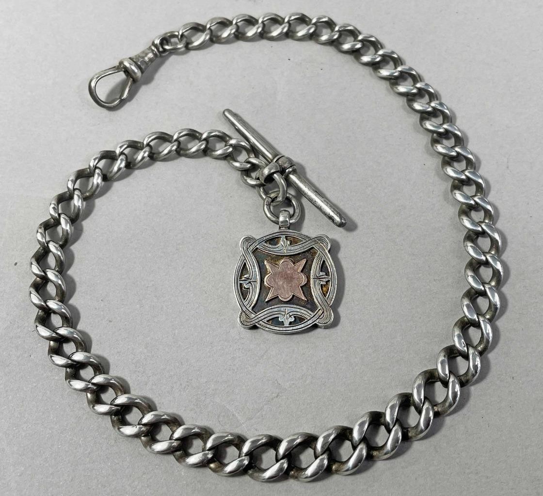 Sterling Silver Pocket Watch Chain /antique