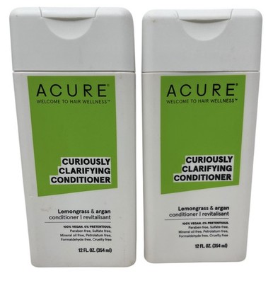 Lot of (2) ACURE Curiously Clarifying Conditioner Lemongrass & Argan 12 fl oz