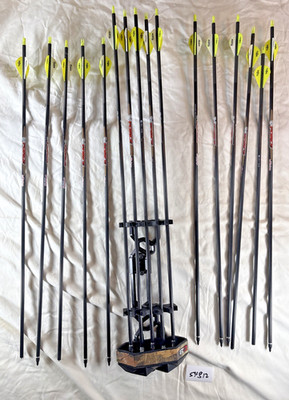Victory VForce 400 spine carbon arrow Lot w/Quiver V3 400=45-60 Hunting 54S12