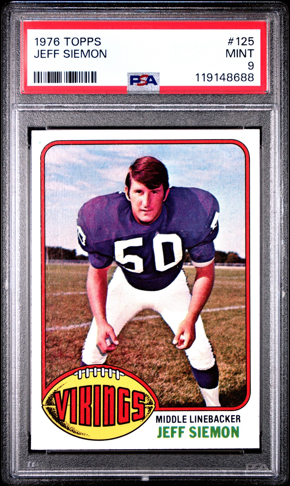 1976 TOPPS #125 JEFF SIEMON PSA 9