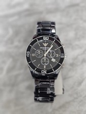 Emporio Armani Men's Renato Ceramica Watch AR1451 Chronograph, Black/Black
