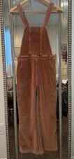 Altar’d State Corduroy Cropped Overalls Womans Size Medium Brown Vintage Retro M