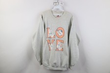 Vtg 90s Streetwear Womens XL Distressed Love Easter Bunny Sweatshirt Gray USA