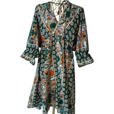 Blue Paisley Back Tie Dress Woman - Size M/L