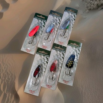 6 x Vintage Viblex Size 4 10g + 5 12g Spinner Lure Svendsen Denmark Mepps Style