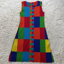 Pleats Please Dress, Geometric Pattern, Multicolor, Size 3