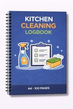 Commercial Kitchen Cleaning Log Book A4 Daily Checklist Register